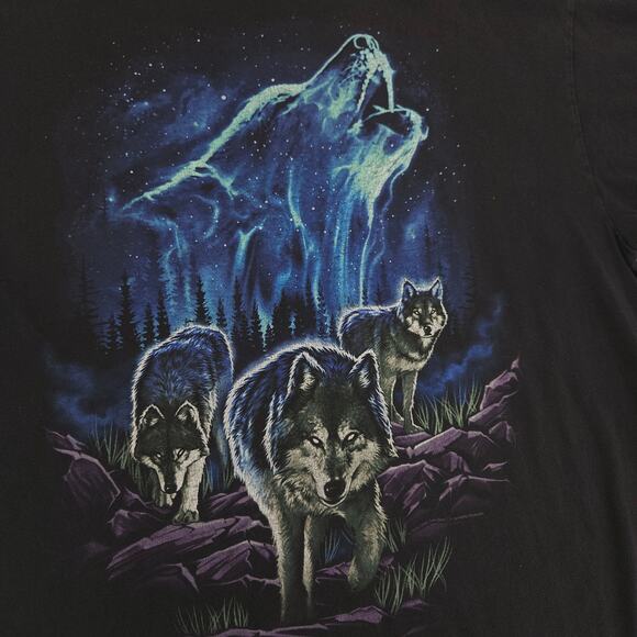 DOM Wolf Close Graphic Short Sleeve T Shirt Mens Size Extra Large XL Black - Picture 4 of 9